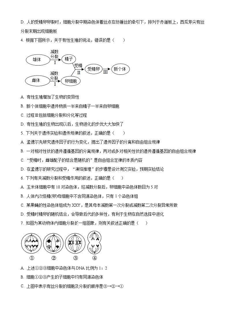 精品解析：辽宁省沈阳市新民市高级中学2023-2024学年高三上学期9月开学生物试题（原卷版）第2页