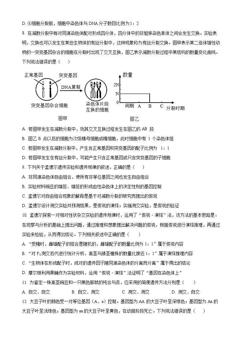 精品解析：辽宁省沈阳市新民市高级中学2023-2024学年高三上学期9月开学生物试题（原卷版）第3页