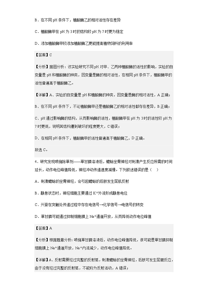 2022-2023学年安徽省十校联盟高三下学期4月期中理综生物试题含答案03