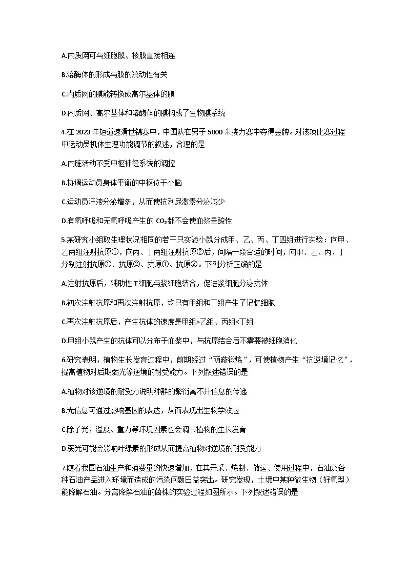 2023届辽宁省阜新市高三下学期4月联考试题 生物（word版）第2页