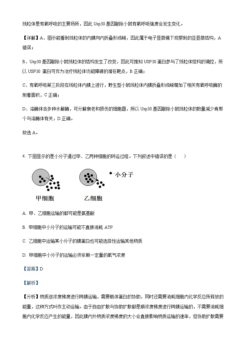 2022-2023学年重庆市沙坪坝区南开中学高三12月月考生物试题含答案03