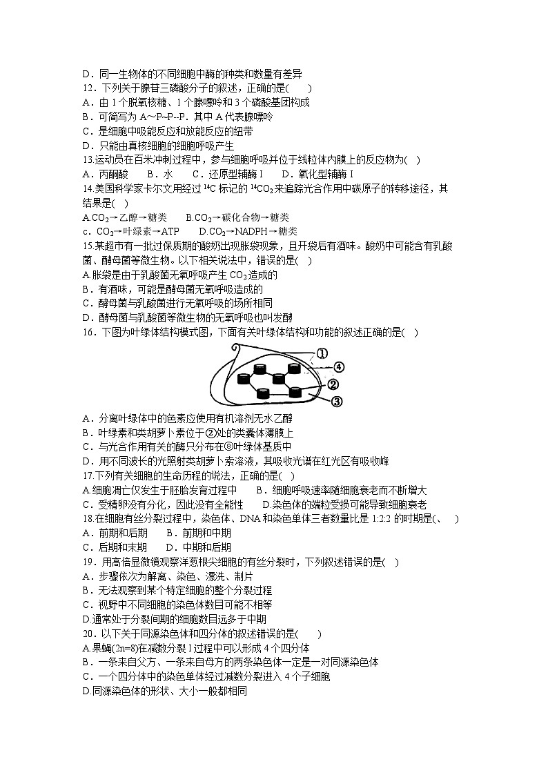 黑龙江哈尔滨第三中学2023-2024学年高三上学期第二次验收考试生物试题（含答案）第2页