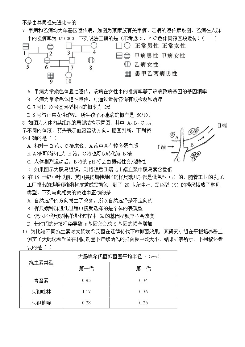 2024襄阳宜城一中高二上学期9月月考生物试题含答案第2页