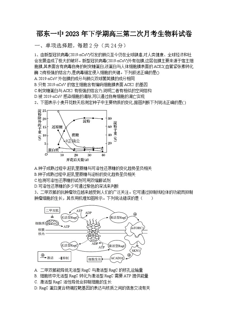 高三生物第二次月考试卷(2)第1页