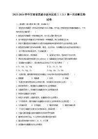 2023-2024学年甘肃省武威市凉州区高三（上）第一次诊断生物试卷（含解析）