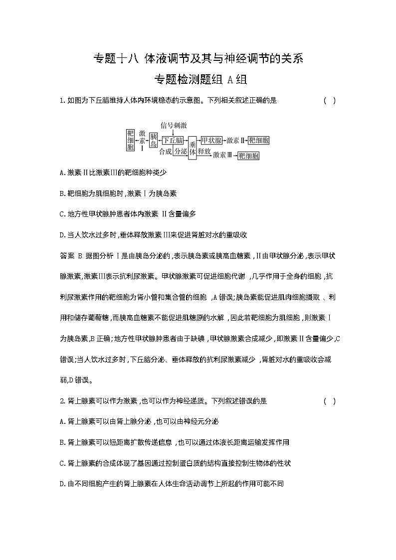 1_18-专题十八  体液调节及其与神经调节的关系第1页