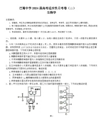 重庆市巴蜀中学2023-2024学年高三生物上学期高考适应性月考卷（二）试题（Word版附解析）