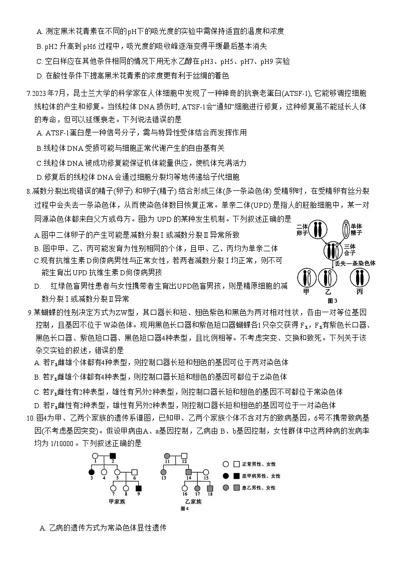 重庆市第八中学2023-2024学年高三生物上学期高考适应性月考（一）（Word版附解析）第3页