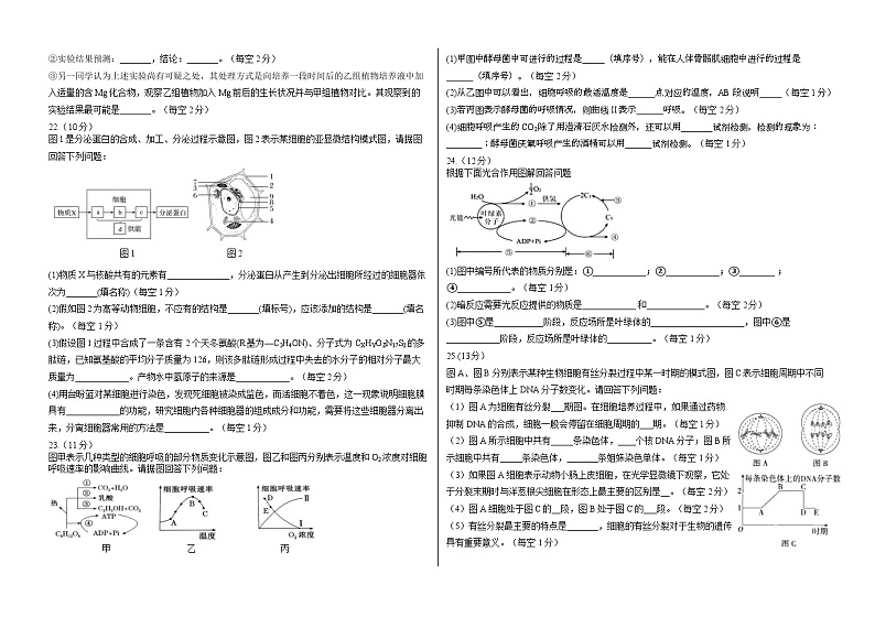 黑龙江省佳木斯市佳木斯八中等四校联考2023-2024学年高三上学期第一次调研考试生物试题03