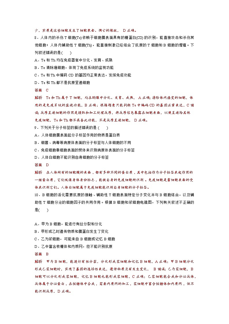 【期中模拟卷】（人教版2019）高二上学期生物 选择性必修1 第4章 免疫调节测试卷03