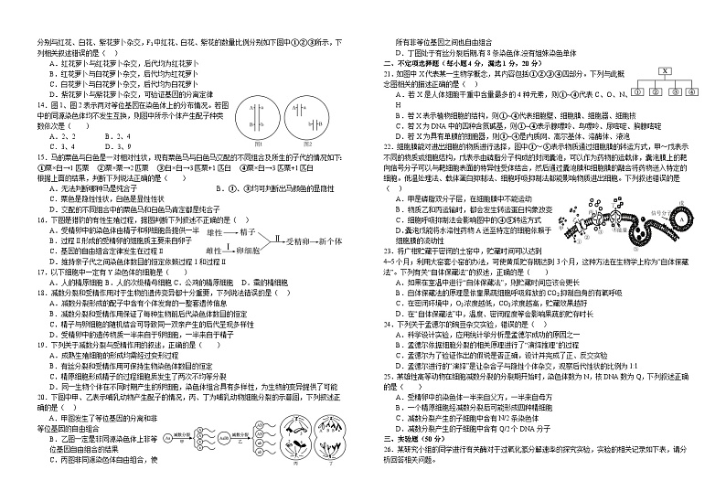 江西省宜春市宜丰中学创新部2023-2024学年高一上学期10月月考考生物试卷第2页