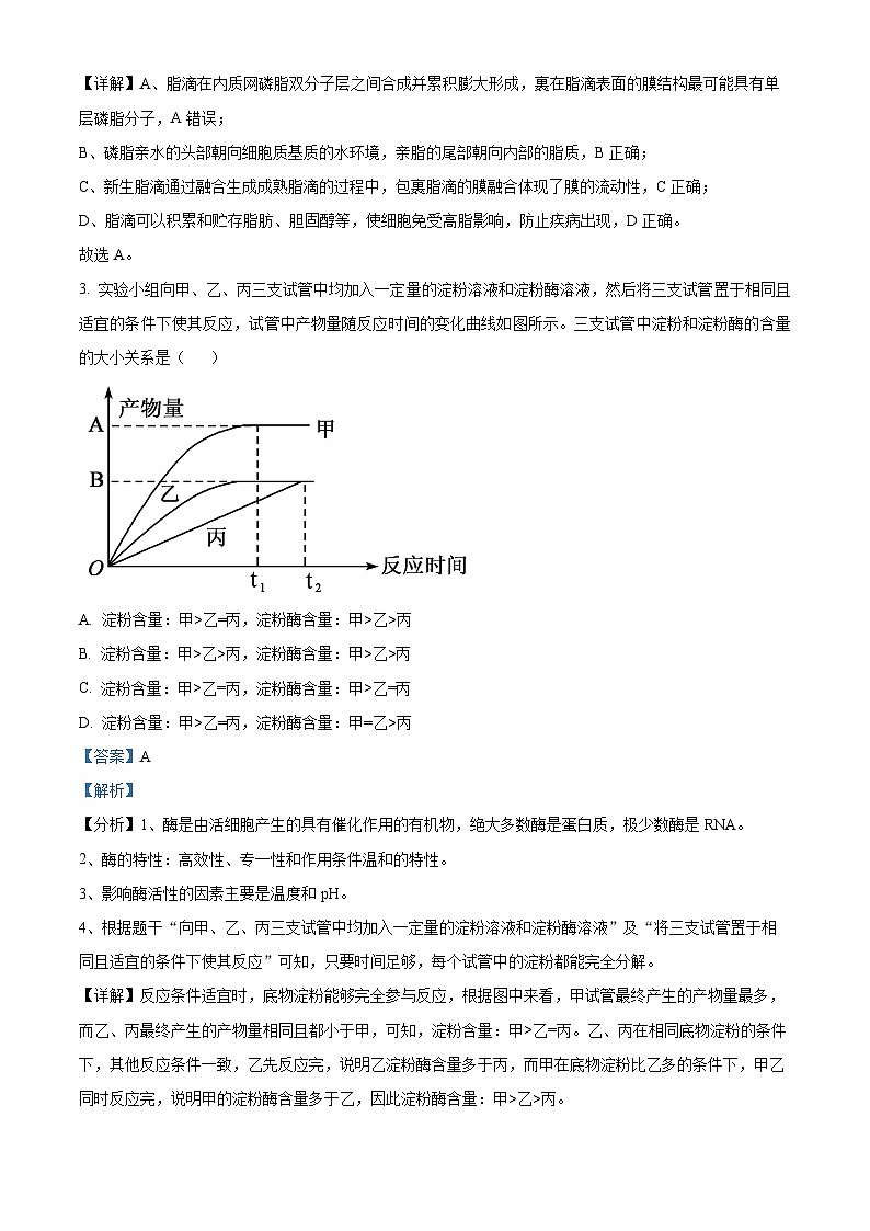 2024届河南省鹤壁市高中高三上学期第二次模拟考试生物试题及答案02