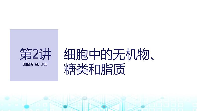 2024届苏教版高中生物一轮复习细胞中的无机物、糖类和脂质课件第1页