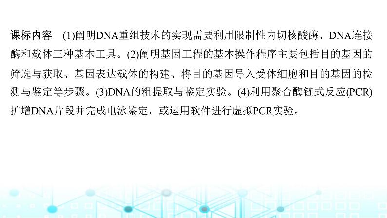 2024届苏教版高中生物一轮复习基因工程的基本工具和基本操作程序课件02