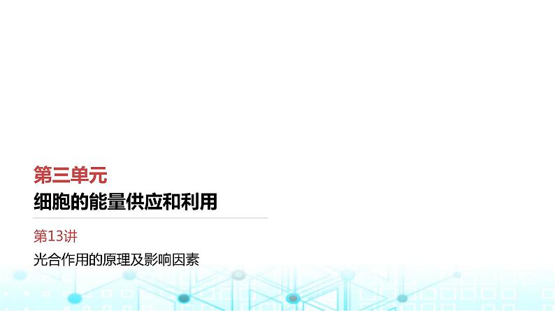 人教版高中生物必修一光合作用的原理及影响因素课件第1页