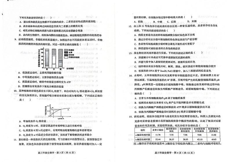 云南省长水教育集团2024届高三上学期10月质量检测 生物第3页