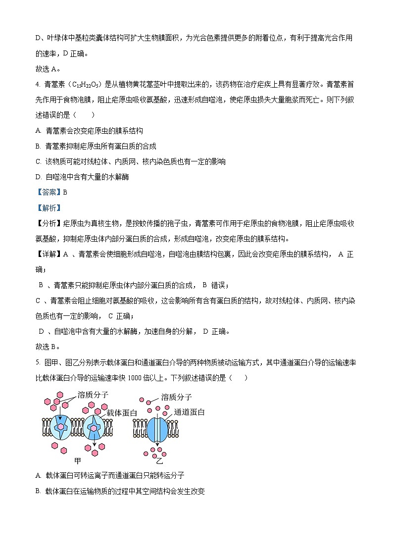 广东省肇庆市德庆县香山中学2023-2024学年高三生物上学期9月月考试题（Word版附解析）第3页
