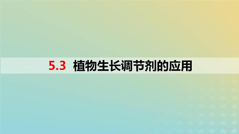 2023_2024学年同步备课精选高中生物5.3植物生长调节剂的应用课件新人教版选择性必修1第1页