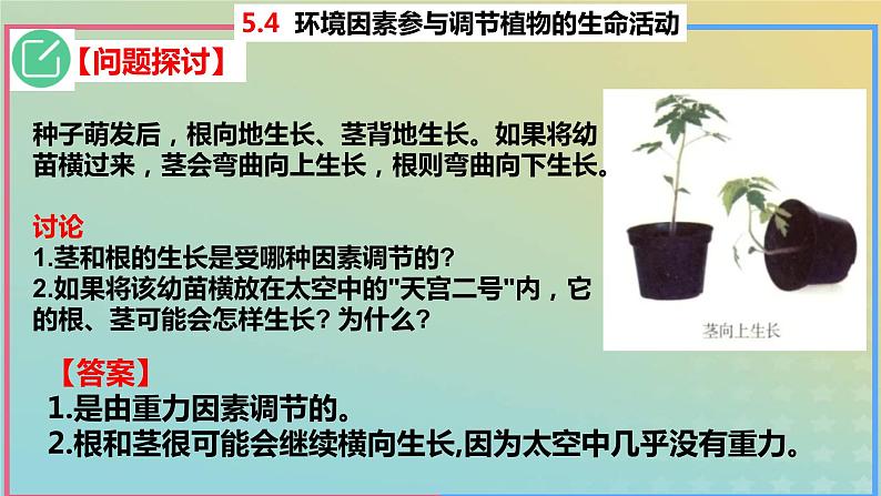 2023_2024学年同步备课精选高中生物5.4环境因素参与调节植物的生命活动课件新人教版选择性必修104