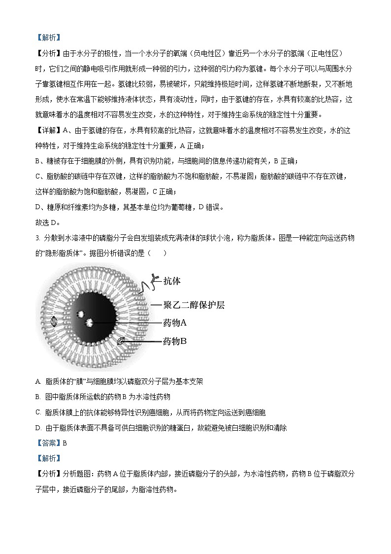 重庆市铜梁一中等三校2023-2024学年高三生物上学期10月联考试题（Word版附解析）02