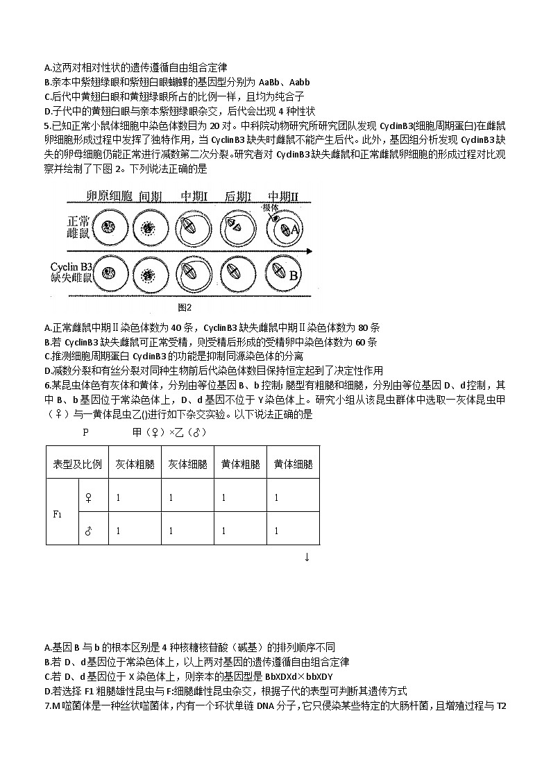重庆市巴蜀中学2023-2024学年高二上学期第一次月考生物试题第2页