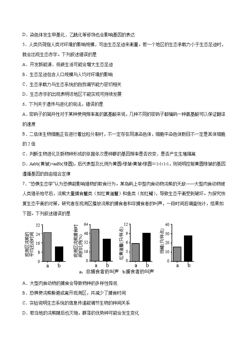 新高考生物模拟试卷06（原卷版+解析版）第2页