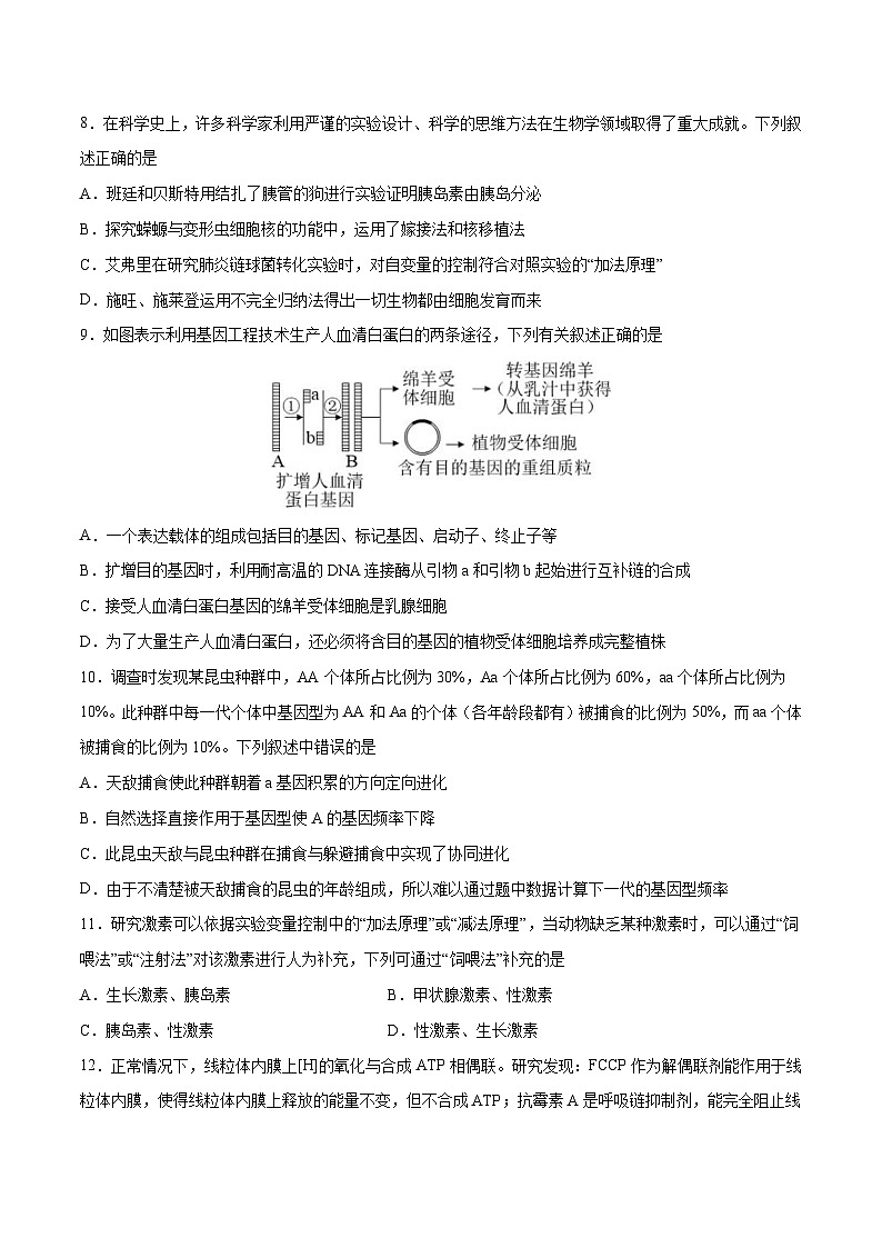 新高考生物模拟试卷06（原卷版+解析版）第3页