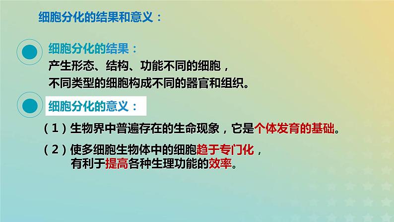 新教材2023年秋高中生物6.2细胞的分化课件新人教版必修107