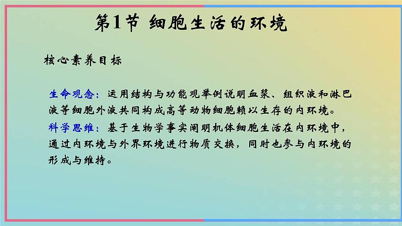 新教材2023年秋高中生物1.1细胞生活的环境课件课件新人教版选择性必修105