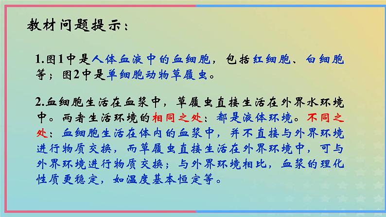 新教材2023年秋高中生物1.1细胞生活的环境课件课件新人教版选择性必修107