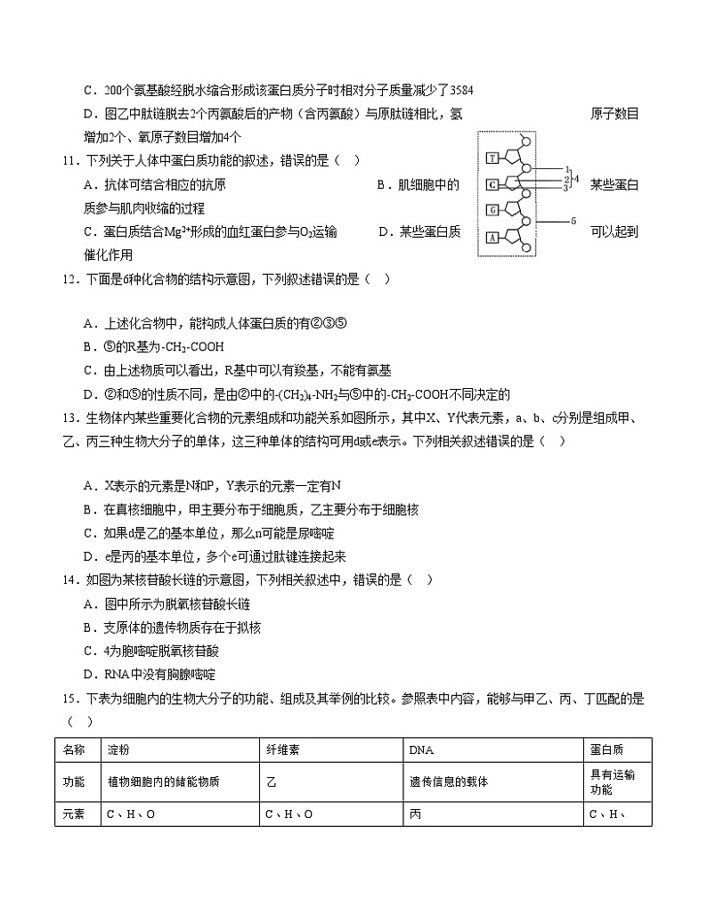 （江苏专用）2023-2024学年高一生物上学期 第一次月考B卷（学生卷）A4版第3页