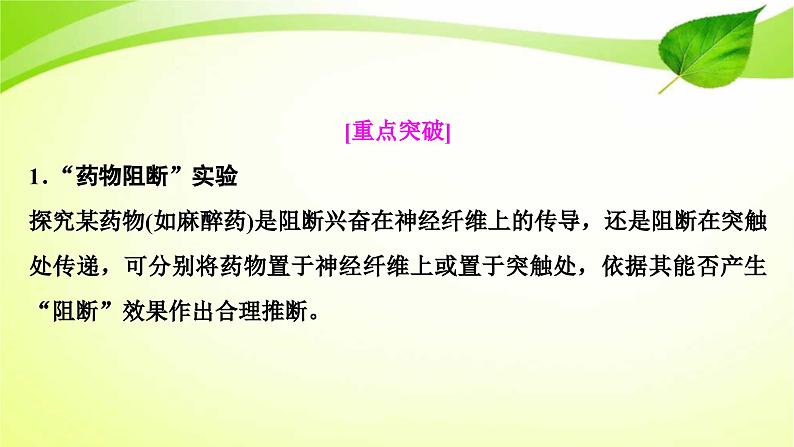 新高考生物二轮复习：加强提升课件(七)　反射弧中兴奋传导特点的实验探究（含解析）第2页