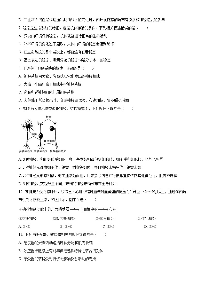 四川省绵阳南山中学2023-2024学年高二10月月考生物试题（原卷版）第3页