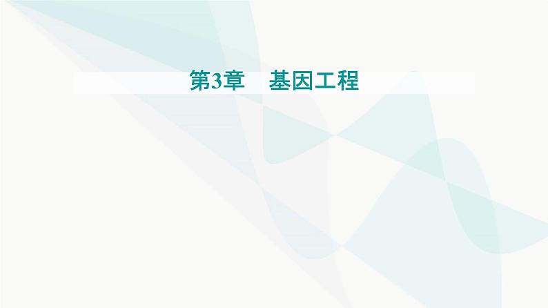 人教版高中生物选择性必修3第3章基因工程第2节基因工程的基本操作程序课件01