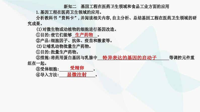 人教版高中生物选择性必修3第3章基因工程第3节基因工程的应用课件第5页