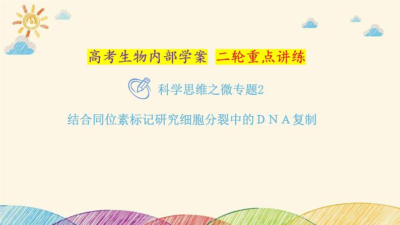 新高考生物二轮重点讲练课件：科学思维之微专题2结合同位素标记研究细胞分裂中的ＤＮＡ复制（含解析）第1页