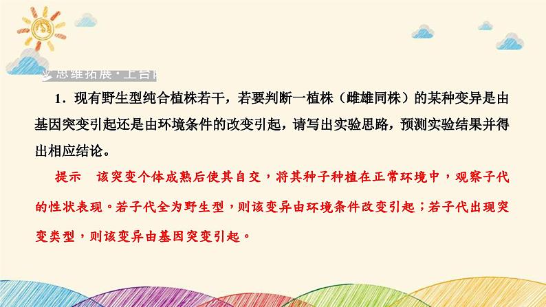 新高考生物二轮重点讲练课件：科学探究之微专题3生物变异类型的判断与实验探究（含解析）第5页