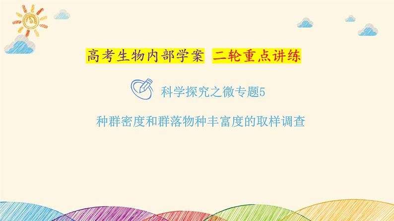 新高考生物二轮重点讲练课件：科学探究之微专题5种群密度和群落物种丰富度的取样调查（含解析）第1页