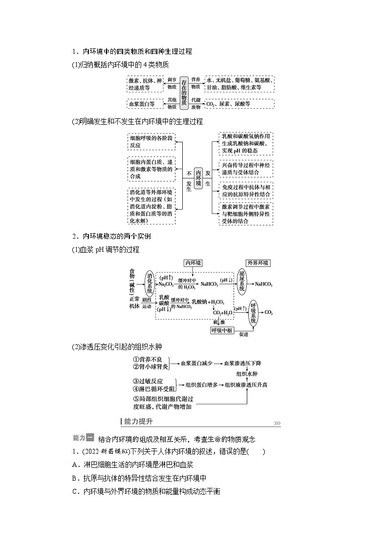 新高考生物一轮复习学案：第23讲　人体内环境稳态及实例（含解析）第3页