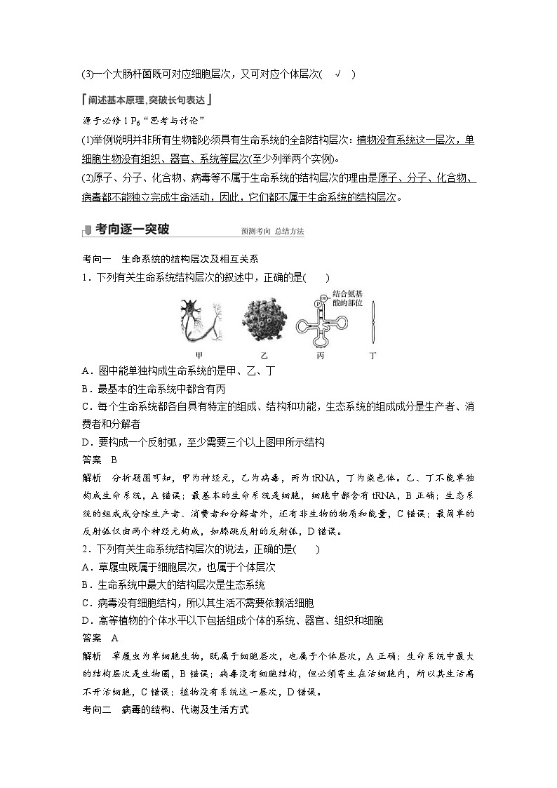 新高考生物一轮复习精品学案 第1单元 第1讲　走近细胞（含解析）第2页