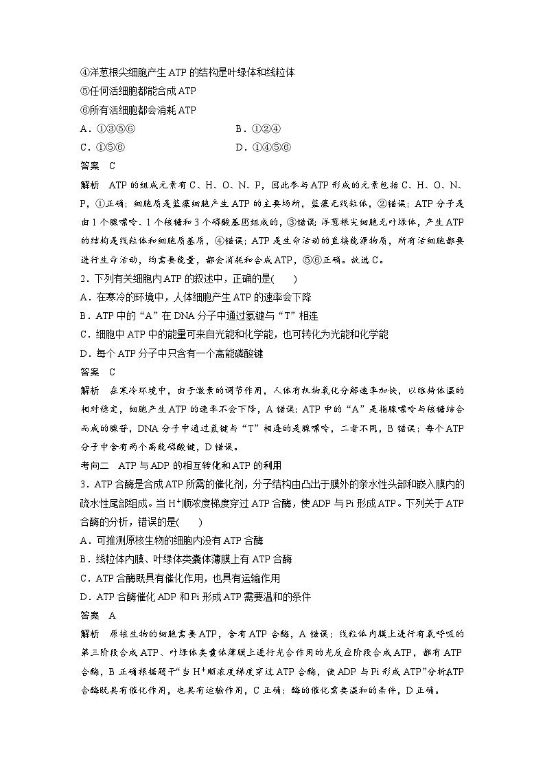 新高考生物一轮复习精品学案 第3单元 第8讲　ATP和细胞呼吸（含解析）03
