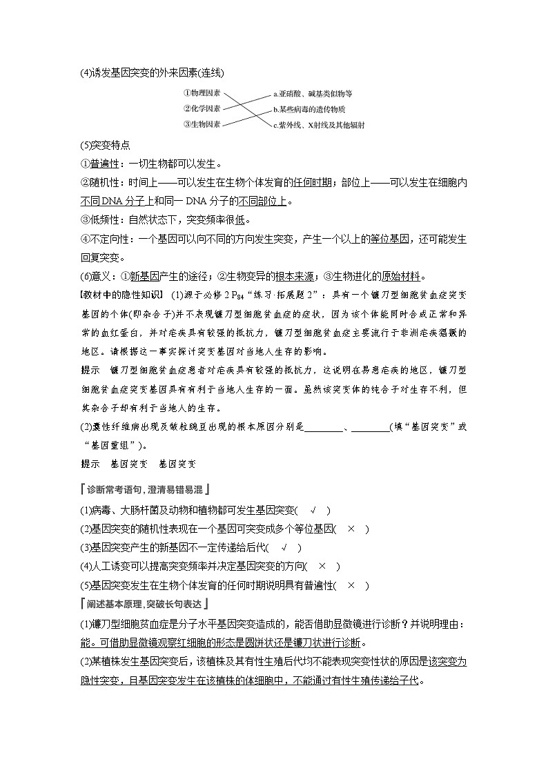 新高考生物一轮复习精品学案 第7单元 第20讲　基因突变和基因重组（含解析）02