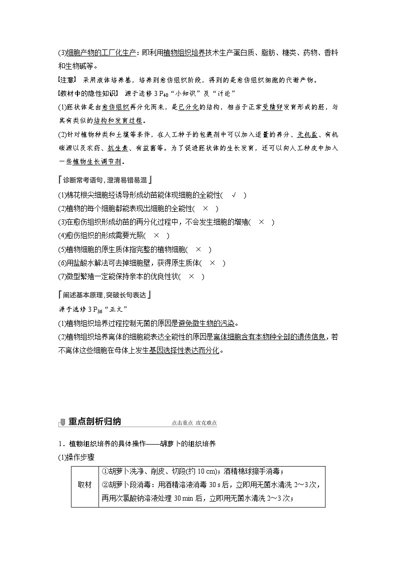 新高考生物一轮复习精品学案 第10单元 第34讲　细胞工程（含解析）03