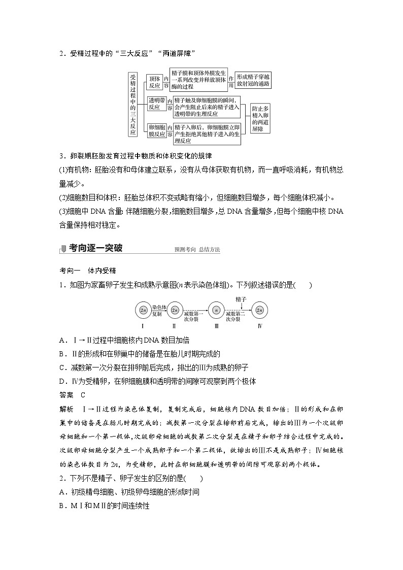 新高考生物一轮复习精品学案 第10单元 第35讲　胚胎工程与生物技术的安全性和伦理问题（含解析）03