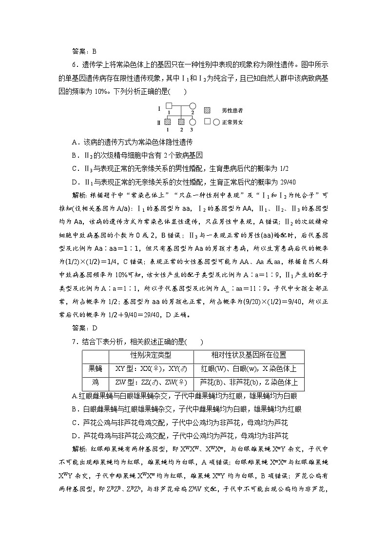 新高考生物一轮复习专题训练：第16讲 基因在染色体上（含解析）第3页