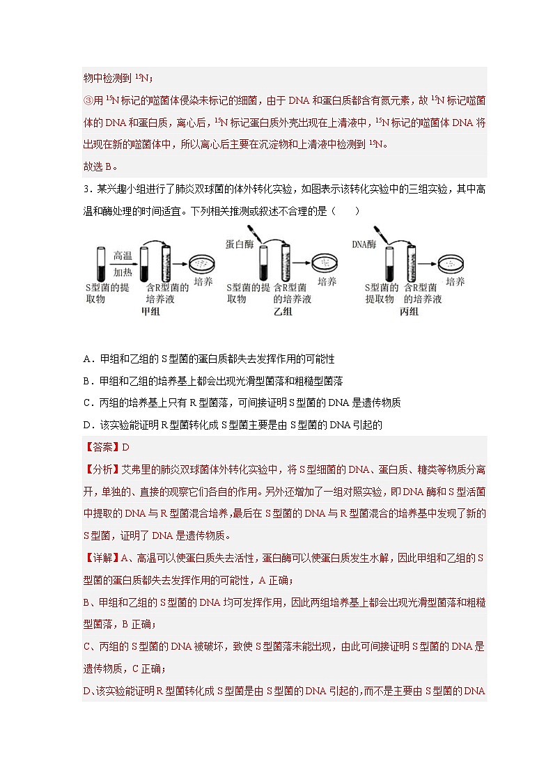 新高考生物二轮复习易错题精选练习易错点12 遗传物质的发现实验（含解析）第3页