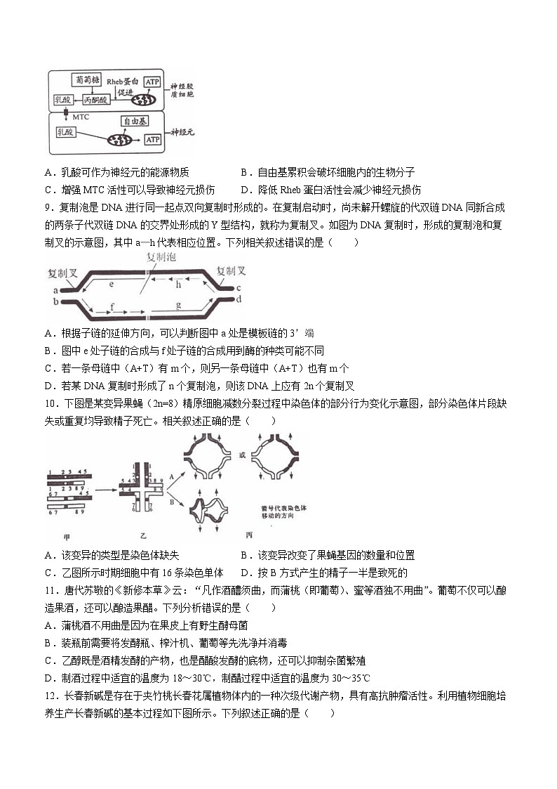 江苏省淮安市五校联盟2023-2024学年高三10月学情调查测试生物试题第3页