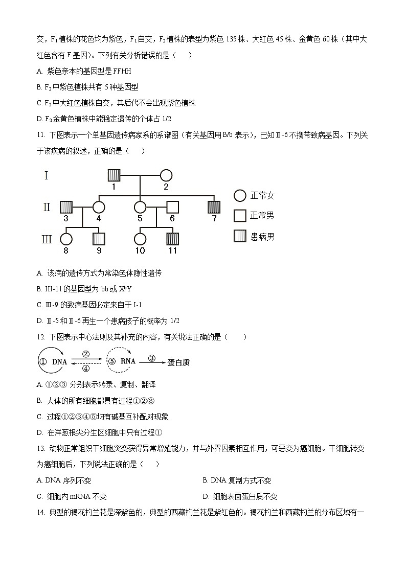 四川省南充高级中学2023-2024学年高二生物上学期10月月考试题（Word版附答案）第3页