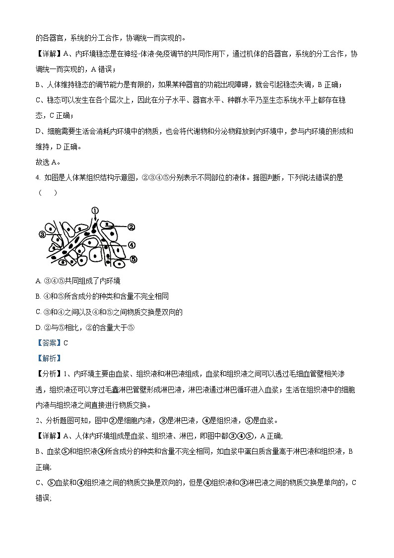 安徽师范大学附属中学2021-2022学年高二生物上学期期中试题（Word版附解析）第3页