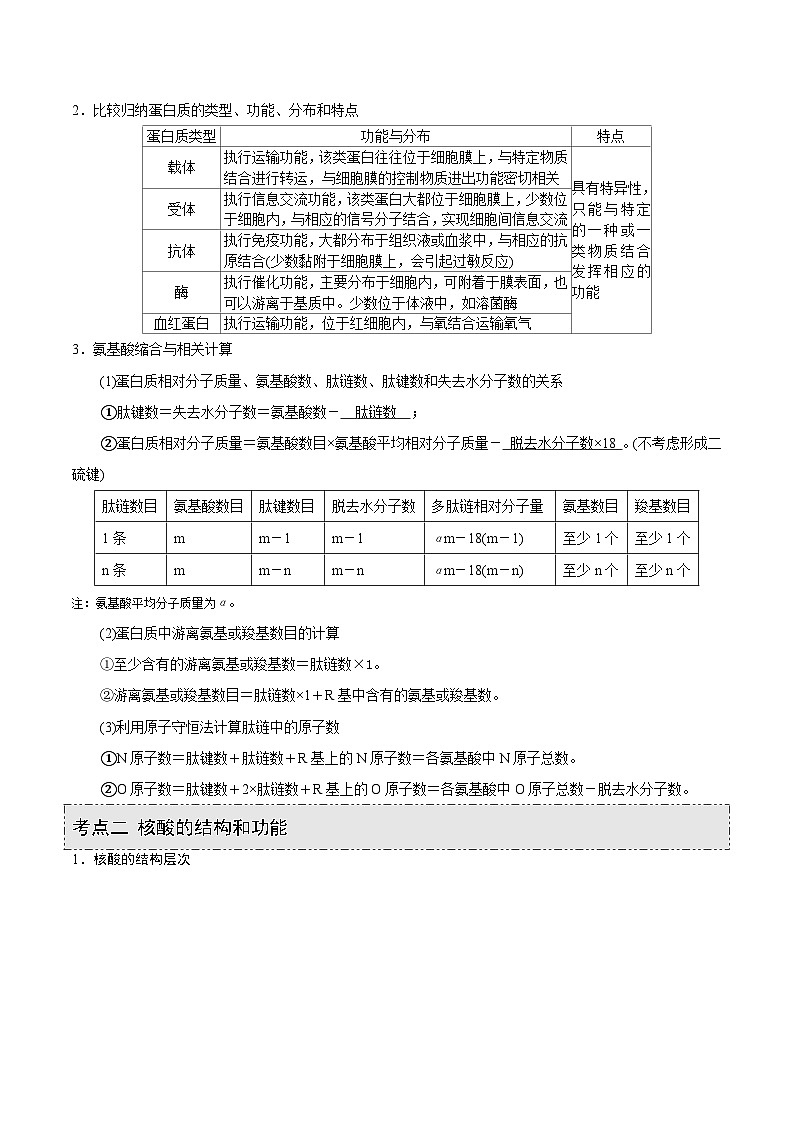 新高考生物一轮复习精品讲义第3讲 组成细胞的有机化合物（含解析）第2页